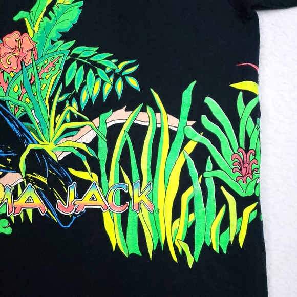 Vintage Natuee Panama Jack Wrap Around Rainforest Toucan Macaw Tropical T-shirt - Picture 6 of 15
